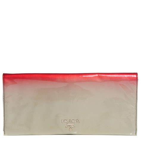 PRADA Vernice Sfumata Shoulder Bag Rosso Argento